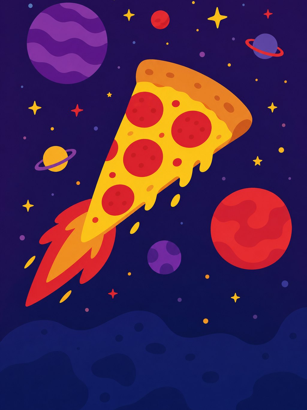 Cover of Space Pizza Adventure, a book made with Pickatale Create